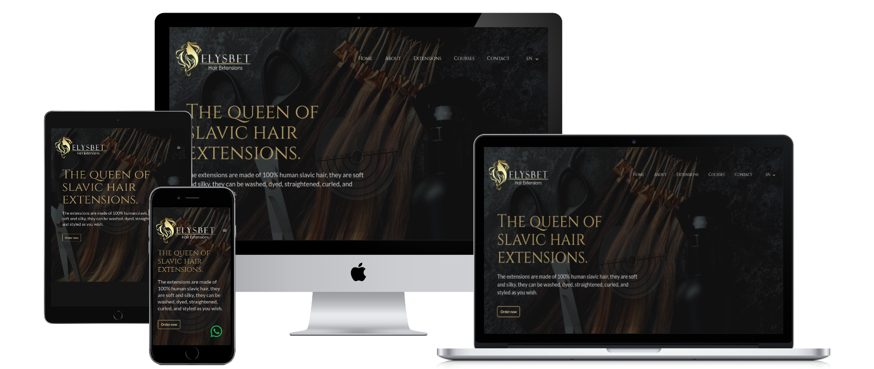 Project image for Elysbet Hair Extensions - Website Design and Development